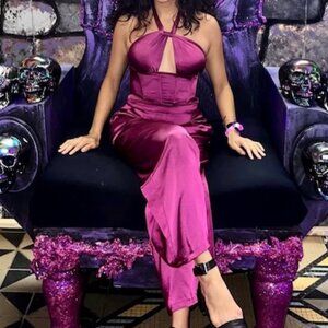 Dynamite Magenta halter top and pant set